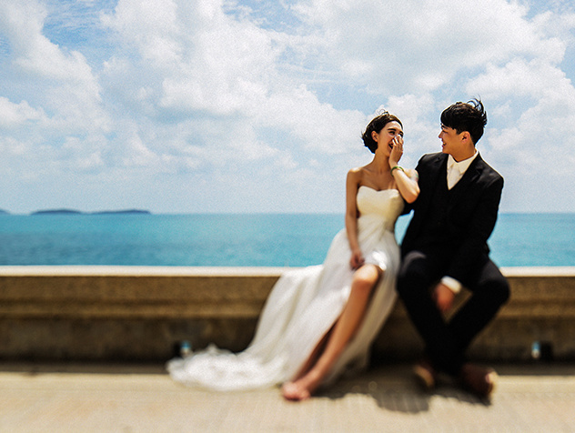 卜马婚纱｜周晓晴&郑博文强摄于苏梅岛