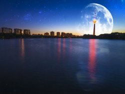 暮色万园之玉渊潭